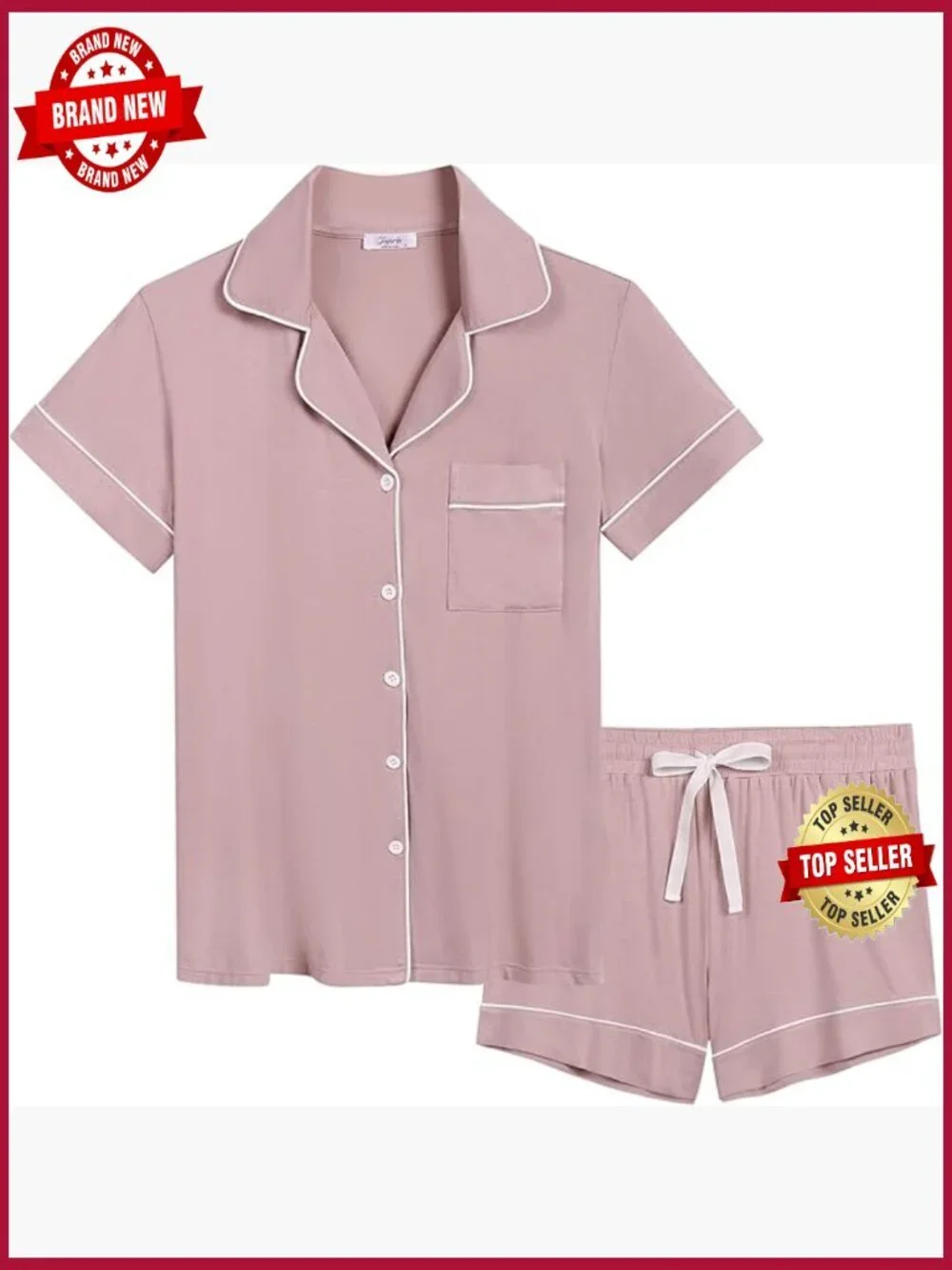 Bamboo Viscose Pajama Shorts Set Buttery Soft Cooling Sleepwear